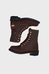 Harley Davidson New Worker Hakiki Deri Bayan Bot 025G100078 Dark Brown Crazy Der