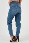 High Waıst Mom Fit Yüksek Bel Jeans Kadın Kot Pantolon A7745-0006 MAVİ