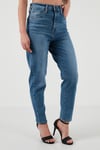 High Waıst Mom Fit Yüksek Bel Jeans Kadın Kot Pantolon A7745-0006 MAVİ