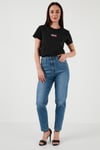 High Waıst Mom Fit Yüksek Bel Jeans Kadın Kot Pantolon A7745-0006 MAVİ