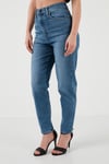 High Waıst Mom Fit Yüksek Bel Jeans Kadın Kot Pantolon A7745-0006 MAVİ