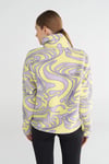 Hummel Desenli Relaxed Fit Dik Yaka Fermuarlı Polar Bayan Sweat 922353-5088 SARI