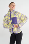 Hummel Desenli Relaxed Fit Dik Yaka Fermuarlı Polar Bayan Sweat 922353-5088 SARI