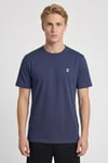 Hummel Logolu Pamuklu Regular Fit Bisiklet Yaka Erkek T Shirt 912263-7459 LACİVERT