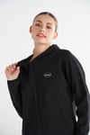 Hummel Pamuklu Regular Fit Kapüşonlu Fermuarlı Bayan Sweat 922436-2001 SİYAH