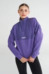 Hummel Relaxed Fit Yarım Fermuarlı Dik Yaka Logolu Bayan Sweat 922347-2893 MOR