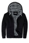 İçi Kürklü Kapüşonlu  Slim Fit Erkek Sweat 575708 SİYAH