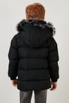 İçi Peluş Astarlı Çıkarılabilir Kapüşonlu Suya Dayanıklı Şişme Erkek Çocuk Mont 5760023 SİYAH