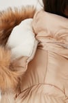 İçi Peluş Astarlı Çıkarılabilir Kapüşonlu Suya Dayanıklı Kız Çocuk Mont 5761910 BEJ