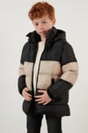 İçi Peluş Astarlı Çıkarılabilir Kapüşonlu Şişme Erkek Çocuk Mont 57611967 Siyah-Taş-Siyah