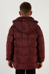İçi Peluş Astarlı Çıkarılabilir Kapüşonlu Şişme Erkek Çocuk Mont 5763038 BORDO