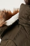 İçi Peluş Astarlı Çıkarılabilir Kapüşonlu Suya Dayanıklı Kız Çocuk Mont 5761910 HAKİ