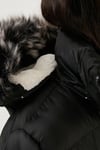 İçi Peluş Astarlı Çıkarılabilir Kapüşonlu Suya Dayanıklı Kız Çocuk Mont 5761910 SİYAH