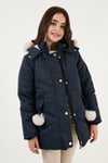 İçi Peluş Astarlı Kapüşonlu Şişme Kız Çocuk Mont 6035034 LACİVERT