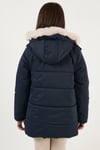 İçi Peluş Astarlı Kapüşonlu Şişme Kız Çocuk Mont 6035034 LACİVERT