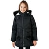İçi Peluş Astarlı Kapüşonlu Şişme Kız Çocuk Mont 6035034 SİYAH