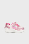Işıklı Cırtlı ve Bağlamalı Sneaker Kız Çocuk Ayakkabı BUCK3041 PEMBE