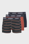 Jack & Jones Additionals Jacjohn Streç Pamuklu 3 Pack Erkek Boxer 12260059 Lacivert-Turuncu-Gri