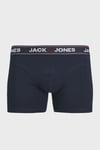 Jack & Jones Additionals Jacjohn Streç Pamuklu 3 Pack Erkek Boxer 12260059 Lacivert-Turuncu-Gri