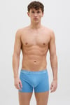 Jack & Jones Additionals Jacpete Logo Baskılı Streç Pamuklu 3 Pack Erkek Boxer 12277585 Koyu Lacivert-Saks-Mavi