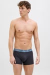 Jack & Jones Additionals Jacpete Logo Baskılı Streç Pamuklu 3 Pack Erkek Boxer 12277585 Koyu Lacivert-Saks-Mavi