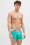 Jack & Jones Additionals Jactasmania Desenli Streç Pamuklu 3 Pack Erkek Boxer 12277719 Yeşil-Mint-Haki