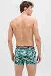Jack & Jones Additionals Jactasmania Desenli Streç Pamuklu 3 Pack Erkek Boxer 12277719 Yeşil-Mint-Haki