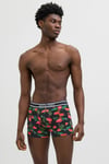 Jack & Jones Additionals Jacwatermelon Logolu Pamuklu 3 Pack Erkek Boxer 12273099 SİYAH-AÇIK MAVİ