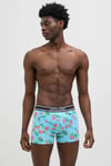 Jack & Jones Additionals Jacwatermelon Logolu Pamuklu 3 Pack Erkek Boxer 12273099 SİYAH-AÇIK MAVİ