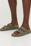 Jack & Jones Additionals Jfwcroxton Logolu Çift Bantlı Erkek Terlik 12204004 HAKİ