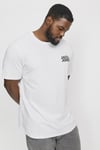 Jack & Jones Baskılı Büyük Beden Esnek ve Yumuşak Pamuklu Plus Jjecorp Erkek T Shirt 12158505 BEYAZ-SİYAH