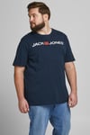 Jack & Jones Büyük Beden Bisiklet Yaka % 100 Pamuk Plus Jjecorp Erkek T Shirt 12184987 LACİVERT