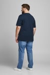 Jack & Jones Büyük Beden Bisiklet Yaka % 100 Pamuk Plus Jjecorp Erkek T Shirt 12184987 LACİVERT