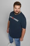 Jack & Jones Büyük Beden Bisiklet Yaka % 100 Pamuk Plus Jjecorp Erkek T Shirt 12184987 LACİVERT