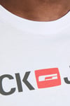 Jack & Jones Büyük Beden Bisiklet Yaka % 100 Pamuk Plus Jjecorp Erkek T Shirt 12184987 BEYAZ