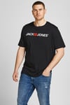 Jack & Jones Büyük Beden Bisiklet Yaka % 100 Pamuk Plus Jjecorp Erkek T Shirt 12184987 SİYAH