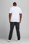 Jack & Jones Büyük Beden Bisiklet Yaka % 100 Pamuk Plus Jjecorp Erkek T Shirt 12184987 BEYAZ