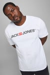 Jack & Jones Büyük Beden Bisiklet Yaka % 100 Pamuk Plus Jjecorp Erkek T Shirt 12184987 BEYAZ