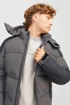 Jack & Jones Core Jcoaero Regular Fit Çıkarılabilir Kapüşonlu Şişme Erkek Mont 12260428 GRİ-KOYU GRİ