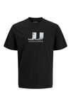 Jack & Jones Core Jcodust Pamuklu Regular Fit Baskılı Bisiklet Yaka Erkek T Shirt 12297849 SİYAH