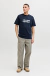 Jack & Jones Core Jcofusion Logo Baskılı Pamuk Karışımlı Erkek T Shirt 12289880 LACİVERT