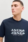 Jack & Jones Core Jcofusion Logo Baskılı Pamuk Karışımlı Erkek T Shirt 12289880 LACİVERT