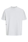 Jack & Jones Core Jcokınetic Streç Pamuklu Oversize Fit Sıfır Yaka Erkek T Shirt 12265429 BEYAZ