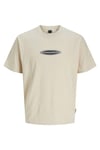 Jack & Jones Core Jcopacer % 100 Pamuk Relaxed Fit Logo Baskılı Erkek T Shirt 12273880 BEJ