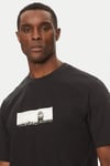 Jack & Jones Core Jcopacer Baskılı Streç Pamuklu Relaxed Fit Bisiklet Yaka Erkek T Shirt 12273775 SİYAH