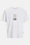 Jack & Jones Core Jcopacer Baskılı Streç Pamuklu Relaxed Fit Bisiklet Yaka Erkek T Shirt 12273775 BEYAZ