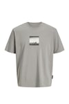 Jack & Jones Core Jcopacer Baskılı Streç Pamuklu Relaxed Fit Bisiklet Yaka Erkek T Shirt 12273775 GRİ