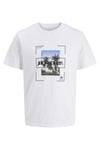Jack & Jones Core Jcosystematic Pamuklu Regular Fit Bisiklet Yaka Erkek T Shirt 12286113 BEYAZ