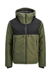 Jack & Jones Core Jcounion Regular Fit Kapüşonlu Erkek Mont 12285586 HAKİ-SİYAH