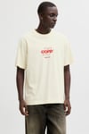 Jack & Jones Core Logolu Pamuklu Regular Fit Bisiklet Yaka Erkek T Shirt 12289868 KREM